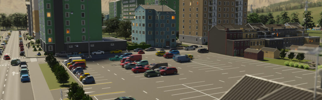Parking lots in Cities: Skylines II